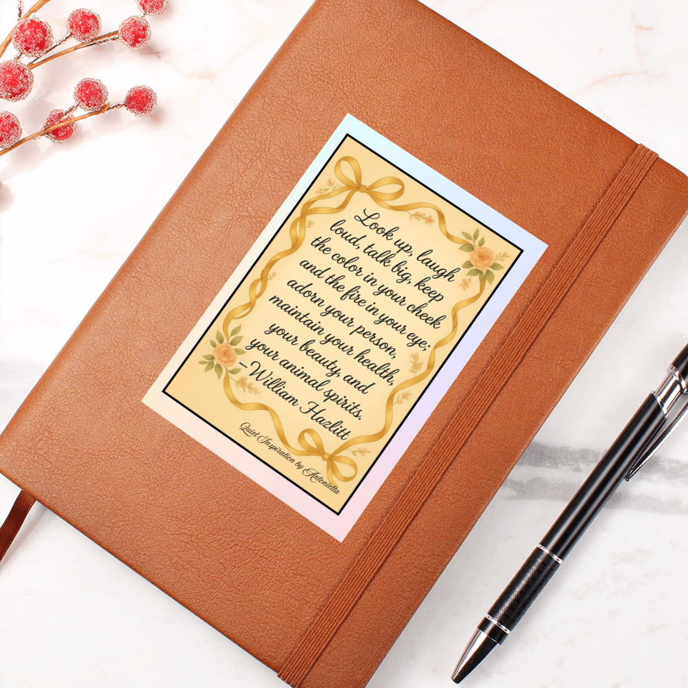 Inspirational Graphic Journal – Look Up Laugh Loud Motivational Quote Notebook | Positive Mindset & Self-Care Writing Journal | Elegant Botanical Inspiration | Quiet Inspiration by Antonietta