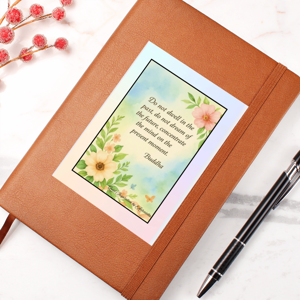 Mindfulness Graphic Journal – Present Moment Inspirational Quote Notebook | Meditation, Gratitude & Self-Reflection Writing Journal | Botanical Spiritual Journal | Quiet Inspiration by Antonietta