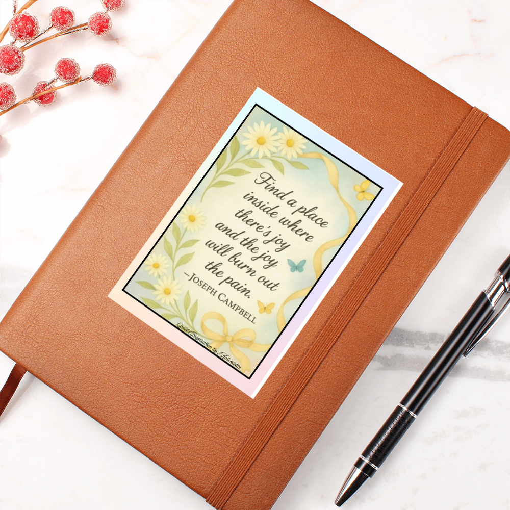Inspirational Graphic Journal – “Find a Place Inside Where There's Joy” Motivational Notebook | Mindfulness Self-Care Journal | Quiet Inspiration by Antonietta
