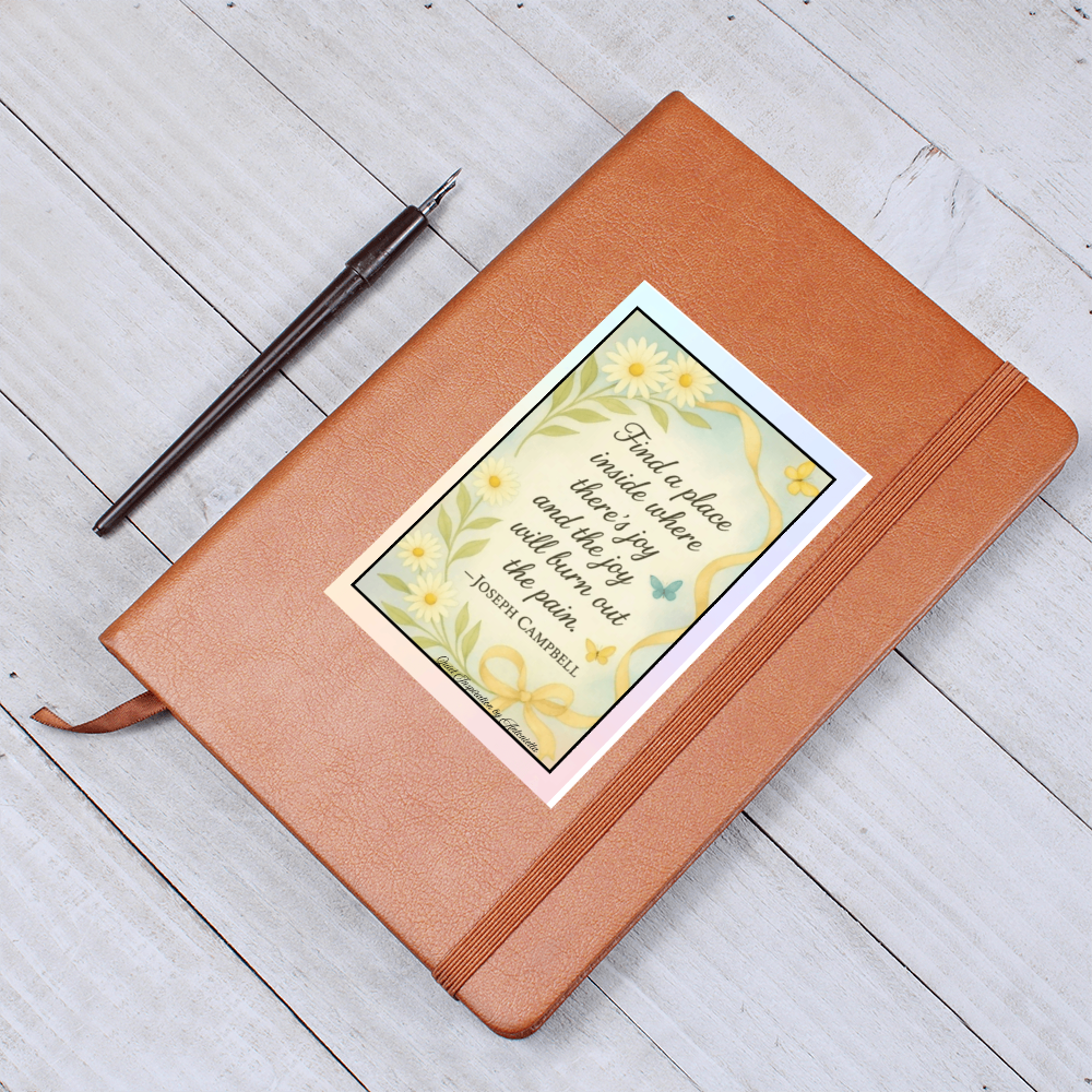 Inspirational Graphic Journal – “Find a Place Inside Where There's Joy” Motivational Notebook | Mindfulness Self-Care Journal | Quiet Inspiration by Antonietta