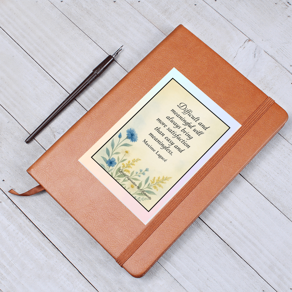 Difficult & Meaningful Inspirational Graphic Journal – Motivational Quote Notebook, Mindfulness Writing Journal, Quiet Inspiration by Antonietta