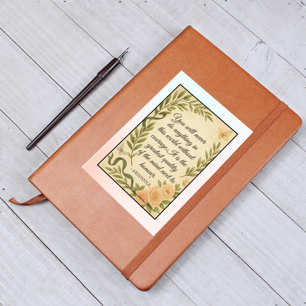 Courage Inspirational Graphic Journal – Motivational Quote Notebook | Personal Growth Writing Journal | Mindfulness & Self-Reflection Gift | Quiet Inspiration by Antonietta