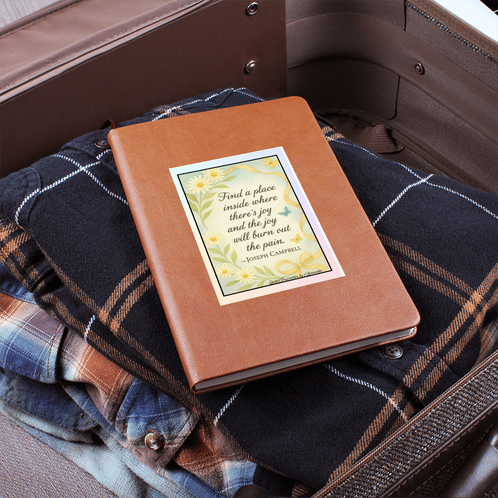 Inspirational Graphic Journal – “Find a Place Inside Where There's Joy” Motivational Notebook | Mindfulness Self-Care Journal | Quiet Inspiration by Antonietta
