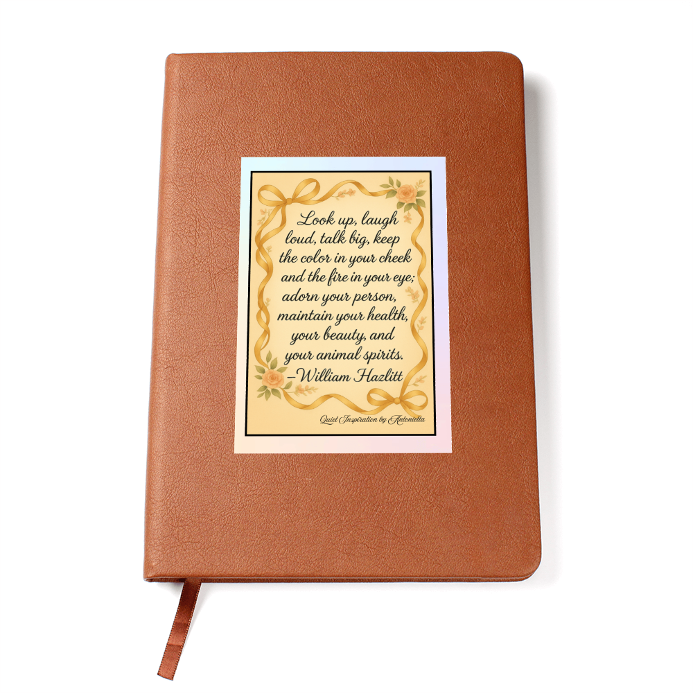 Inspirational Graphic Journal – Look Up Laugh Loud Motivational Quote Notebook | Positive Mindset & Self-Care Writing Journal | Elegant Botanical Inspiration | Quiet Inspiration by Antonietta