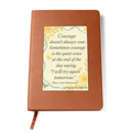 Quiet Courage Inspirational Graphic Journal – Mary Anne Radmacher Quote | Guided Reflection Notebook | Quiet Inspiration by Antonietta