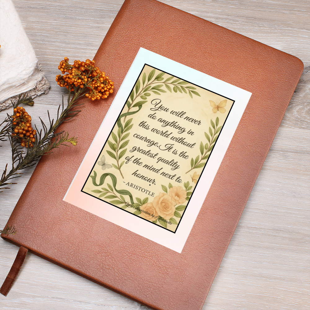 Courage Inspirational Graphic Journal – Motivational Quote Notebook | Personal Growth Writing Journal | Mindfulness & Self-Reflection Gift | Quiet Inspiration by Antonietta