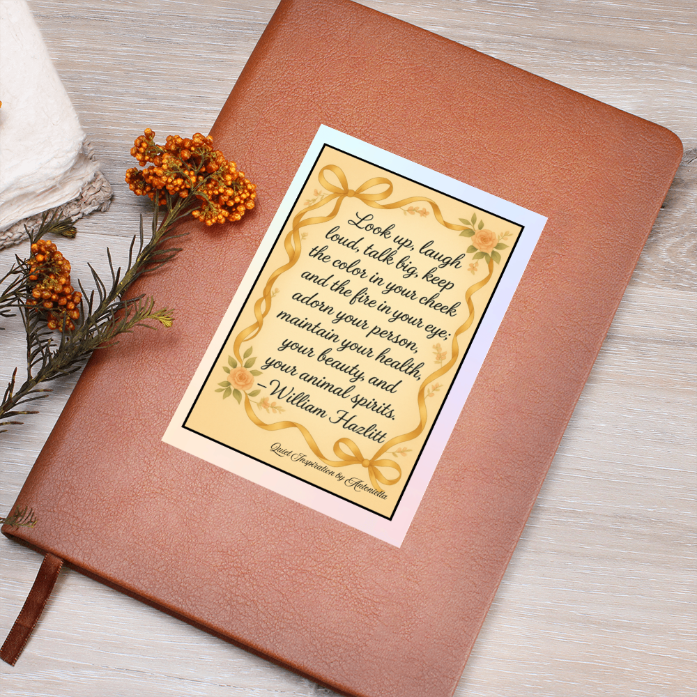 Inspirational Graphic Journal – Look Up Laugh Loud Motivational Quote Notebook | Positive Mindset & Self-Care Writing Journal | Elegant Botanical Inspiration | Quiet Inspiration by Antonietta