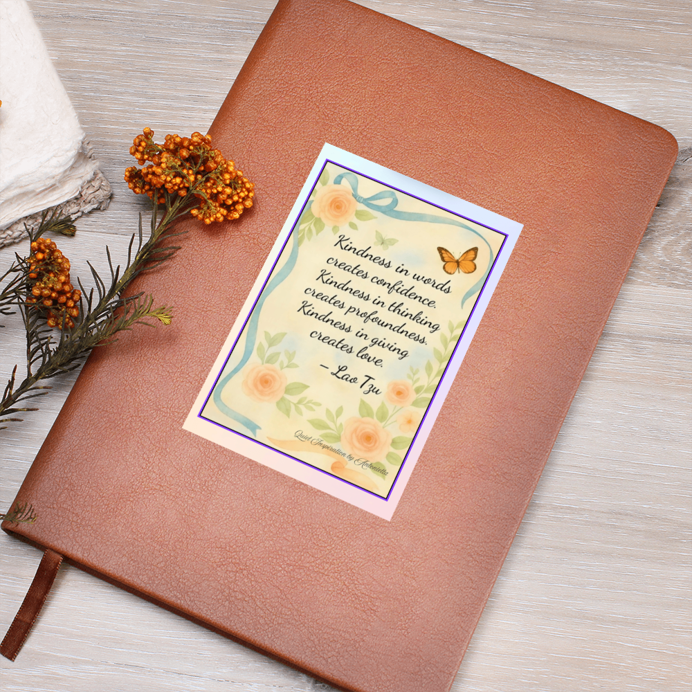 Kindness Creates Love Inspirational Graphic Journal – Lao Tzu Quote Notebook | Mindfulness Gratitude Journal | Motivational Gift by Quiet Inspiration