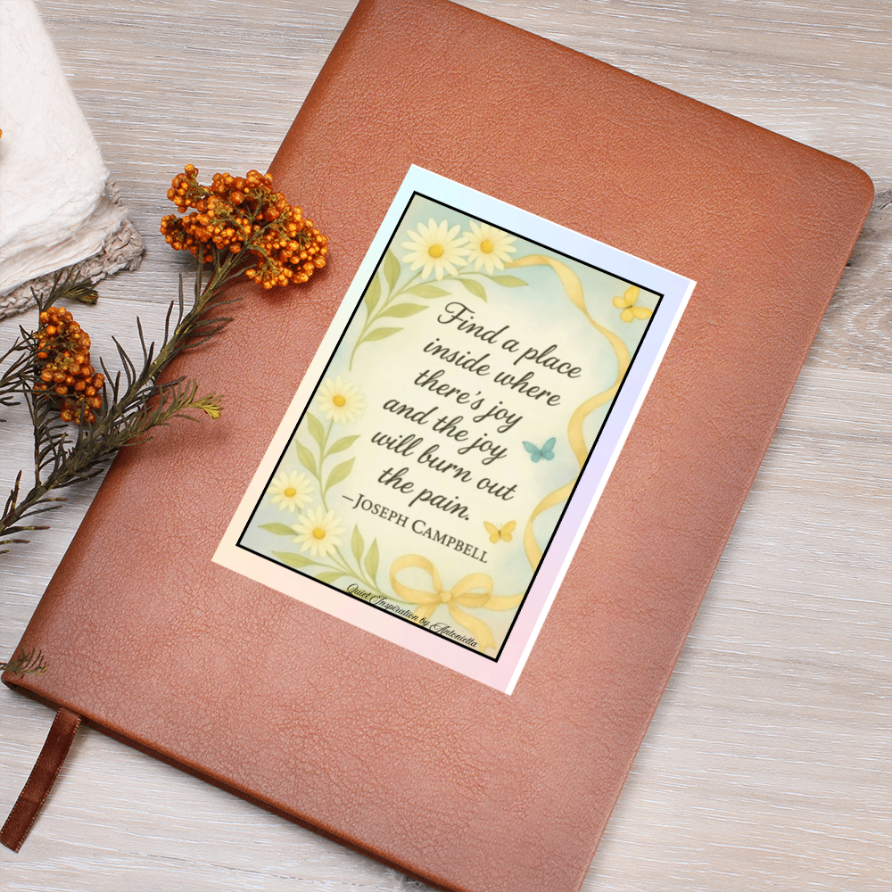Inspirational Graphic Journal – “Find a Place Inside Where There's Joy” Motivational Notebook | Mindfulness Self-Care Journal | Quiet Inspiration by Antonietta