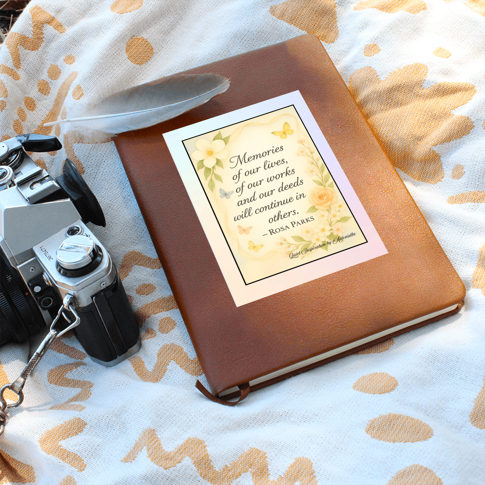 Rosa Parks Inspirational Graphic Journal – “Memories of Our Lives” Motivational Quote Notebook | Mindfulness Reflection & Legacy Journal | Botanical Butterfly Design | Quiet Inspiration by Antonietta