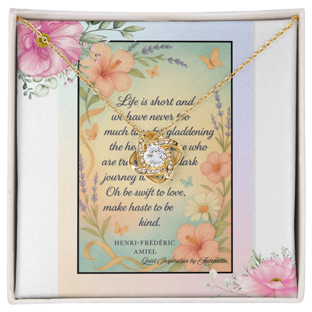 💛 Love Knot Necklace — “Make Haste to Be Kind” | Quiet Inspiration Collection