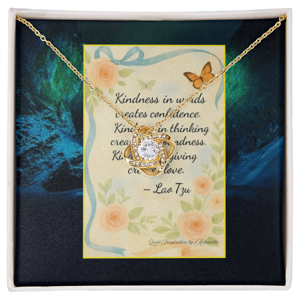 Inspirational Kindness Quote Gift Necklace – Encouragement Gift for Women, Meaningful Jewelry Card, Sympathy Support Gift, Motivational Floral Message Card