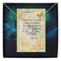 Inspirational Kindness Quote Gift Necklace – Encouragement Gift for Women, Meaningful Jewelry Card, Sympathy Support Gift, Motivational Floral Message Card