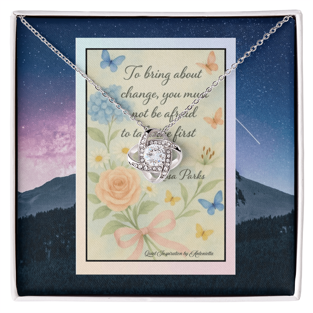 Inspirational Courage Quote Gift Necklace – Empowerment Jewelry for Women, Motivational Encouragement Gift, Strength & Change Message Card, Meaningful Gift Idea