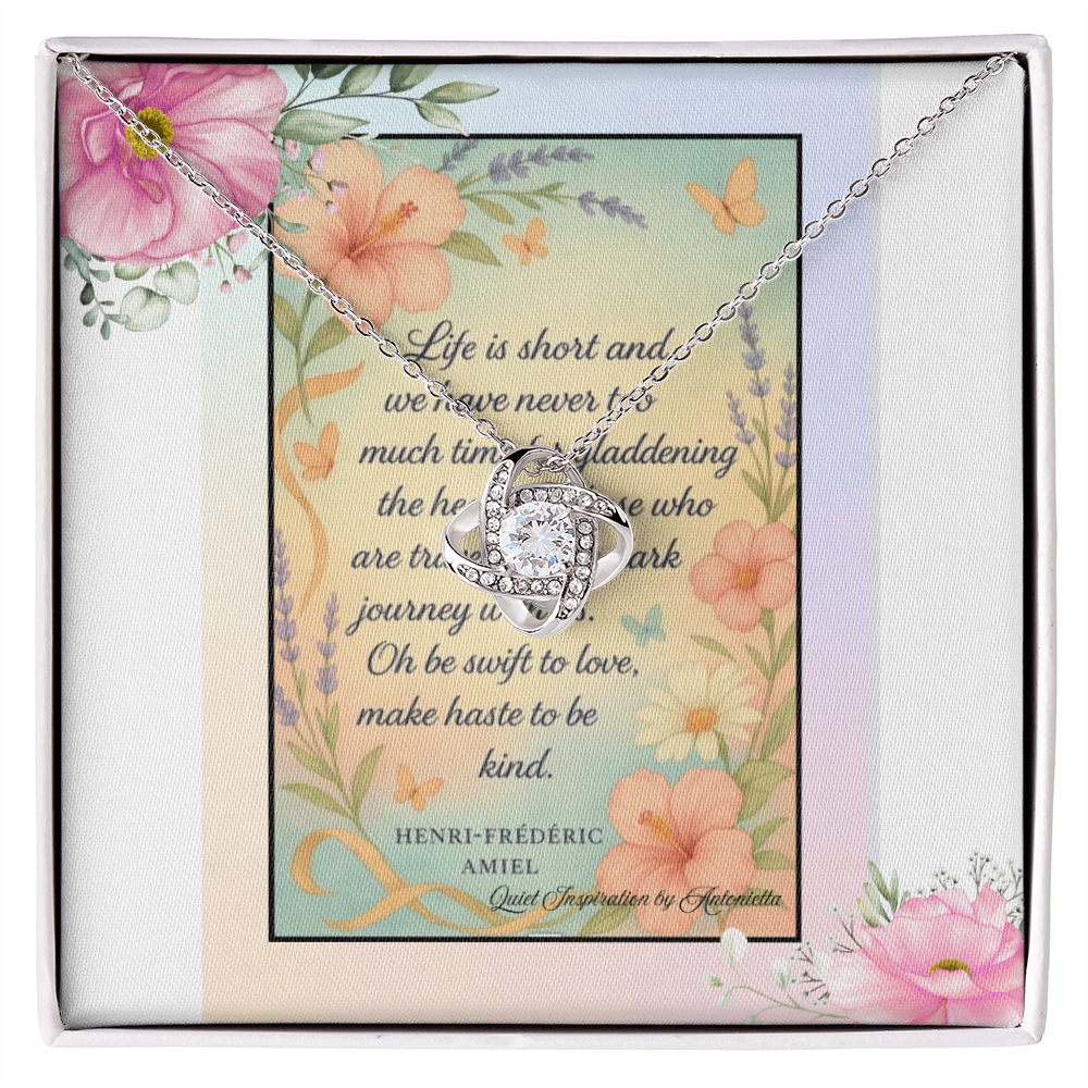 💛 Love Knot Necklace — “Make Haste to Be Kind” | Quiet Inspiration Collection