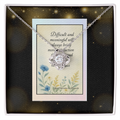 Inspirational Love Knot Necklace Gift for Her – Motivational Encouragement Gift, Strength & Perseverance Message Card,