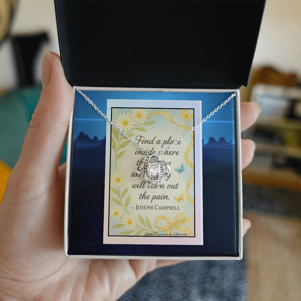Inspirational Joy Quote Gift Necklace – Healing Encouragement Gift for Women, Mental Health Support Jewelry, Sympathy Gift, Motivational Message Card