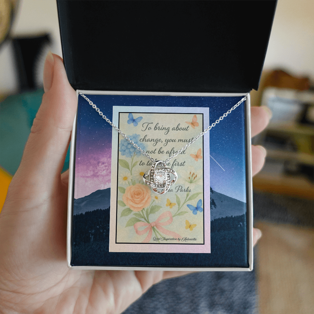 Inspirational Courage Quote Gift Necklace – Empowerment Jewelry for Women, Motivational Encouragement Gift, Strength & Change Message Card, Meaningful Gift Idea