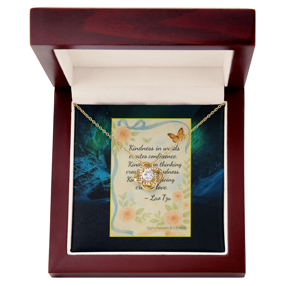 Inspirational Kindness Quote Gift Necklace – Encouragement Gift for Women, Meaningful Jewelry Card, Sympathy Support Gift, Motivational Floral Message Card