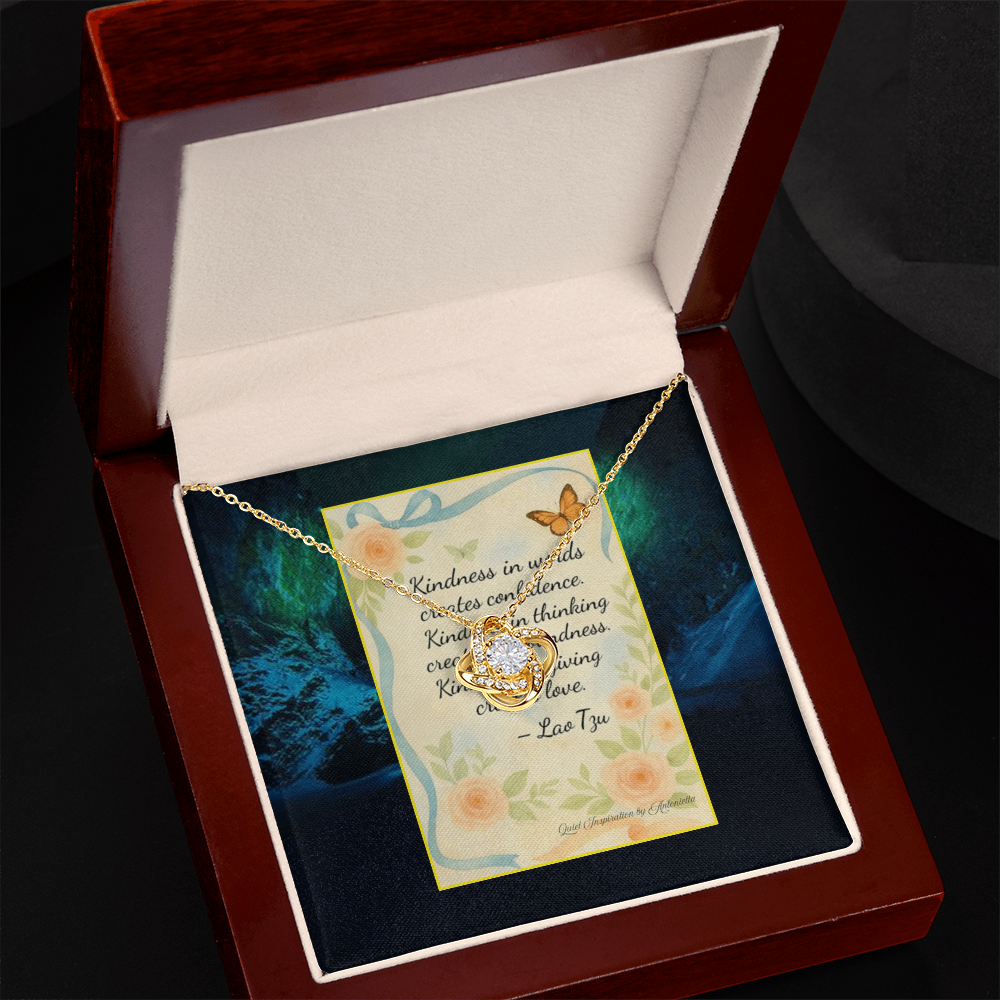 Inspirational Kindness Quote Gift Necklace – Encouragement Gift for Women, Meaningful Jewelry Card, Sympathy Support Gift, Motivational Floral Message Card