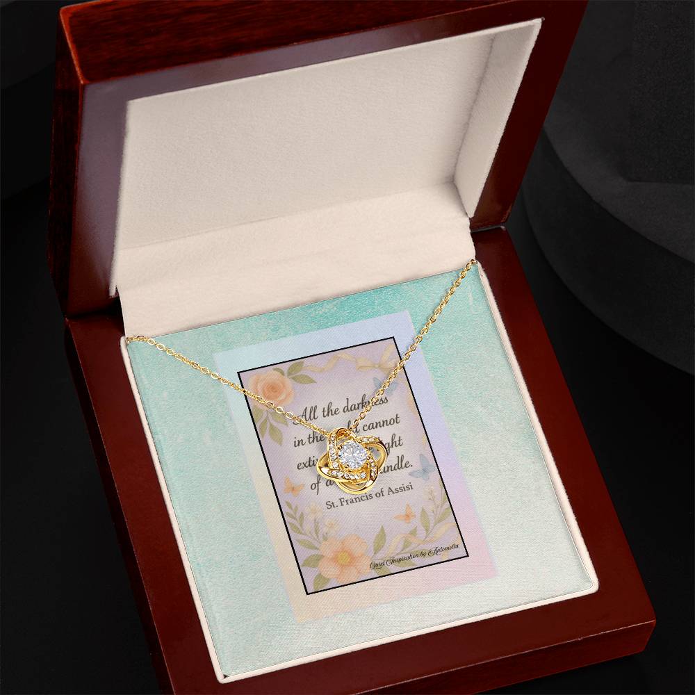 Christian Love Knot Necklace Gift for Women – St. Francis of Assisi Inspirational Jewelry, Faith Encouragement Gift, Religious Quote Pendant, Meaningful Christian Gift Necklace