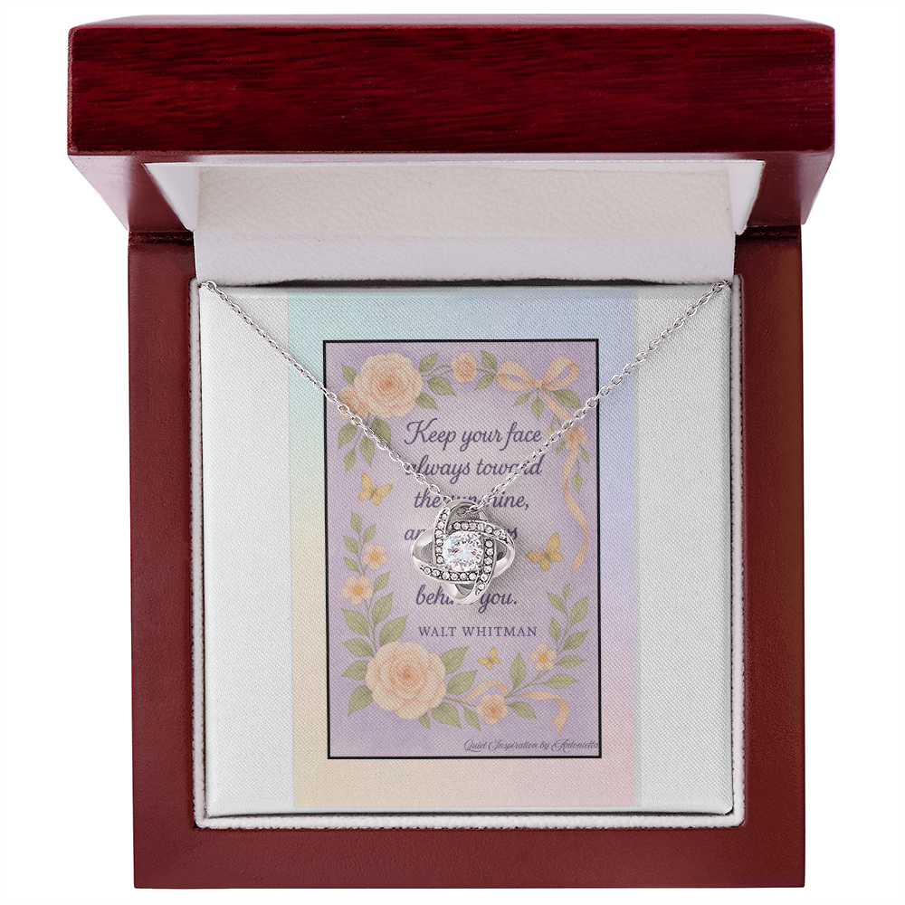 Love Knot Necklace — “Keep Your Face Toward the Sunshine” | Quiet Inspiration Collection