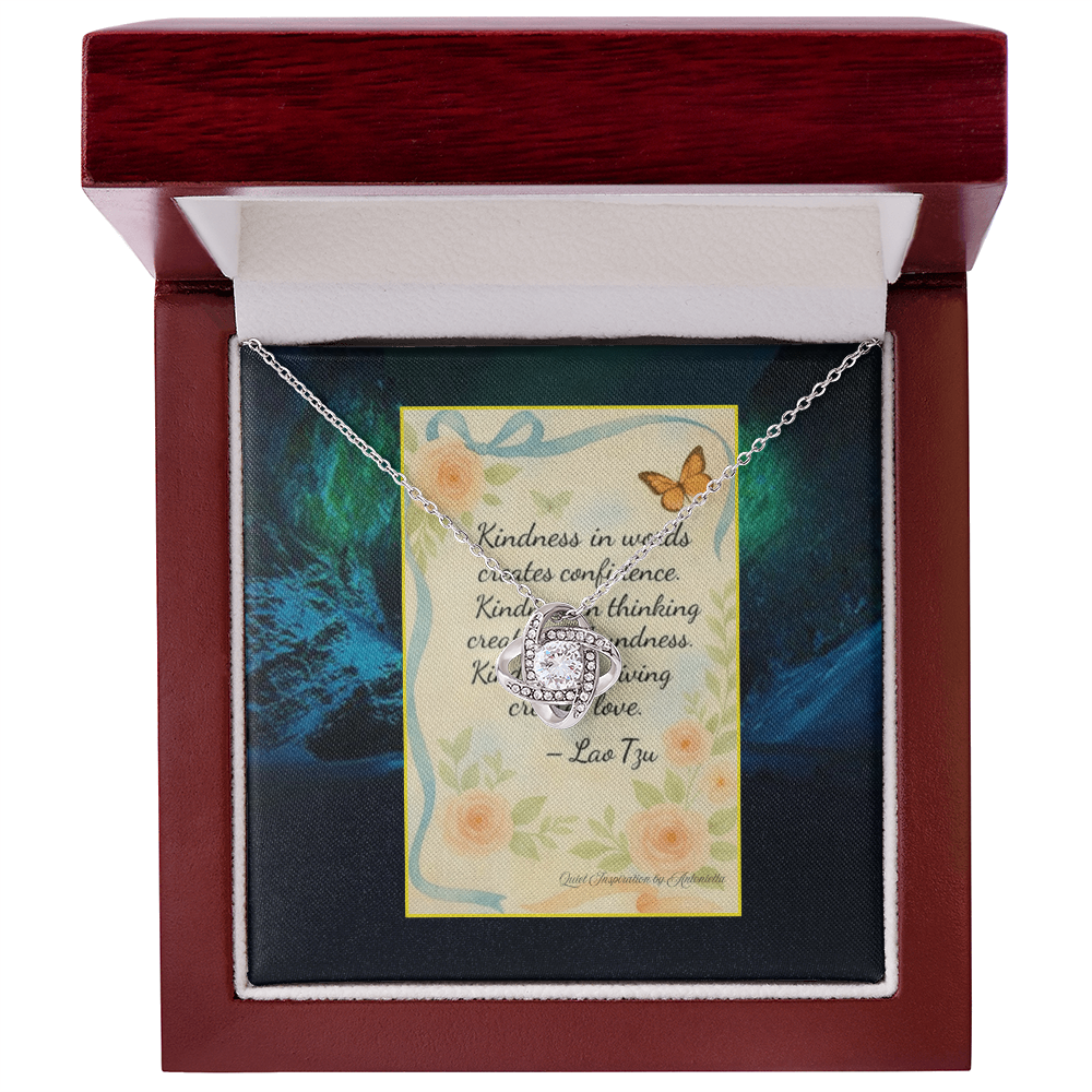 Inspirational Kindness Quote Gift Necklace – Encouragement Gift for Women, Meaningful Jewelry Card, Sympathy Support Gift, Motivational Floral Message Card