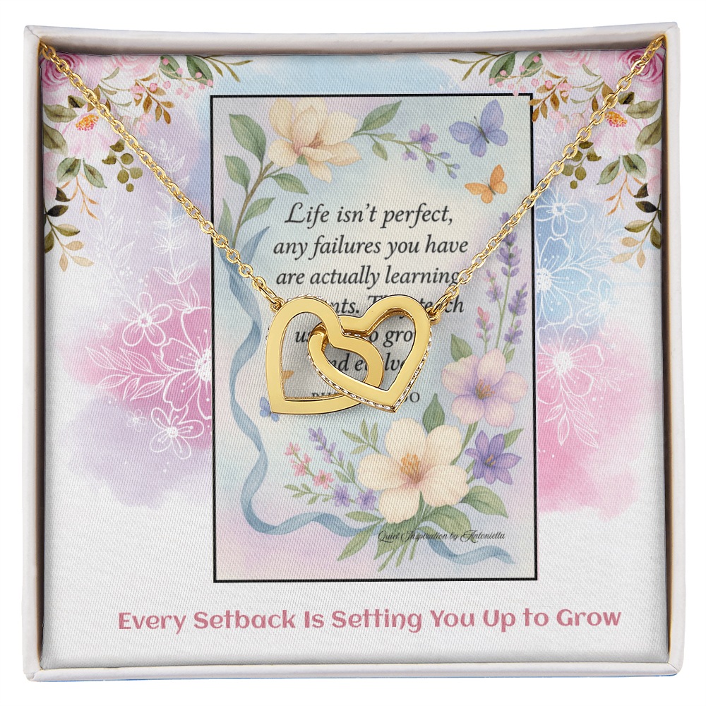 Inspirational Growth Quote Necklace Gift for Women – “Life Isn't Perfect” Encouragement Jewelry | Motivational Gift for Her