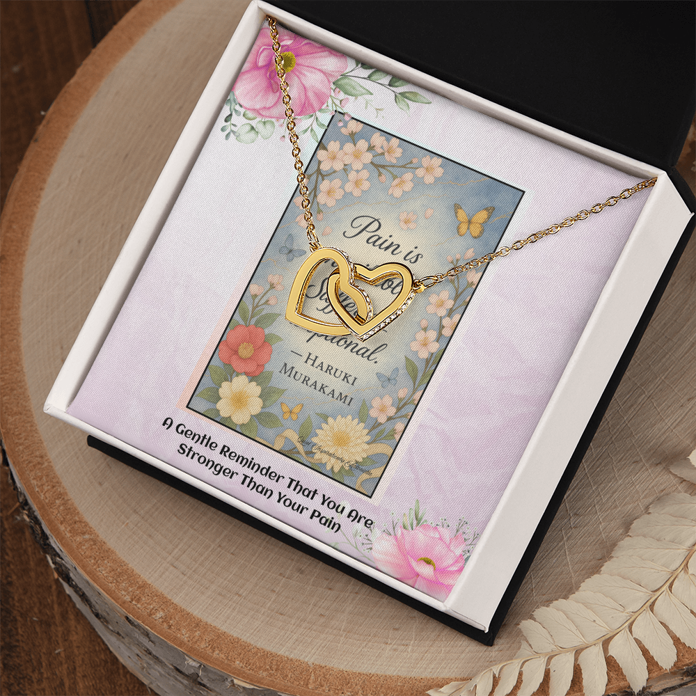 Inspirational Healing Necklace Gift for Women – “Pain Is Inevitable, Suffering Is Optional” Motivational Jewelry | Encouragement Gift for Her