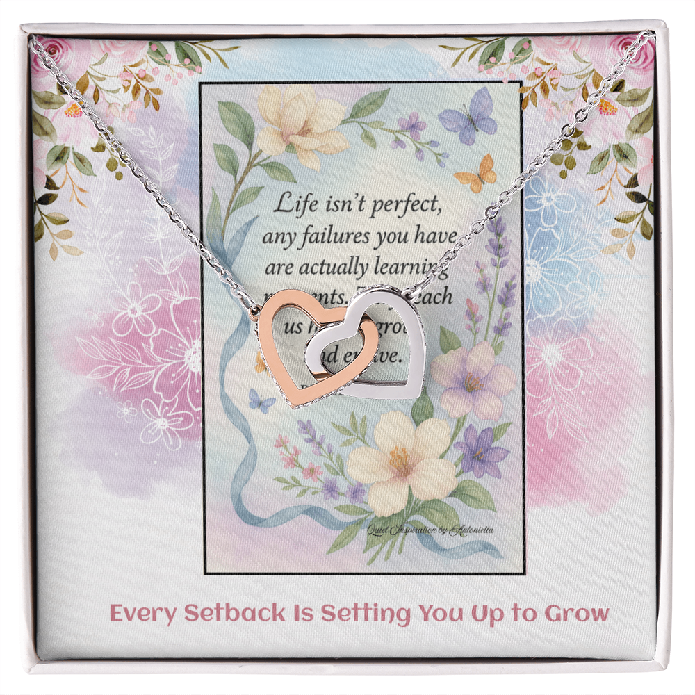 Inspirational Growth Quote Necklace Gift for Women – “Life Isn't Perfect” Encouragement Jewelry | Motivational Gift for Her