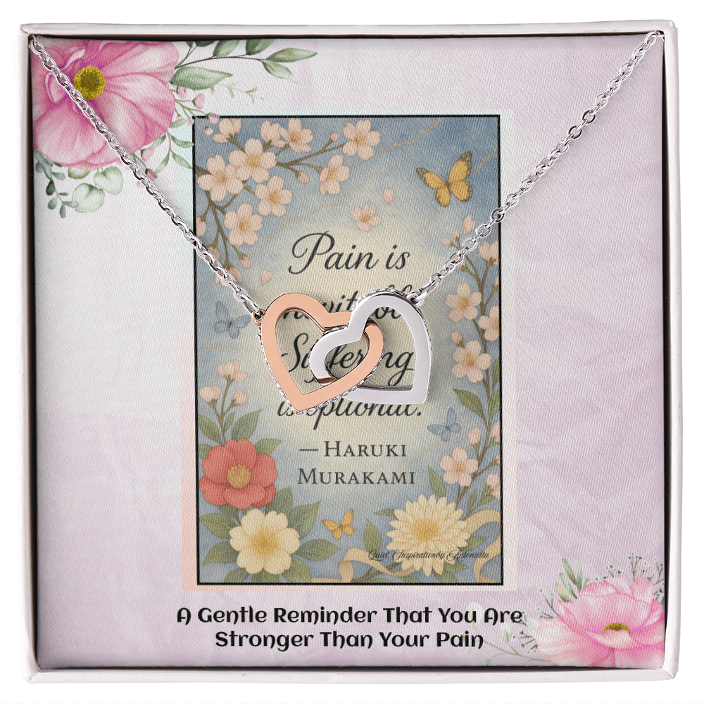 Inspirational Healing Necklace Gift for Women – “Pain Is Inevitable, Suffering Is Optional” Motivational Jewelry | Encouragement Gift for Her