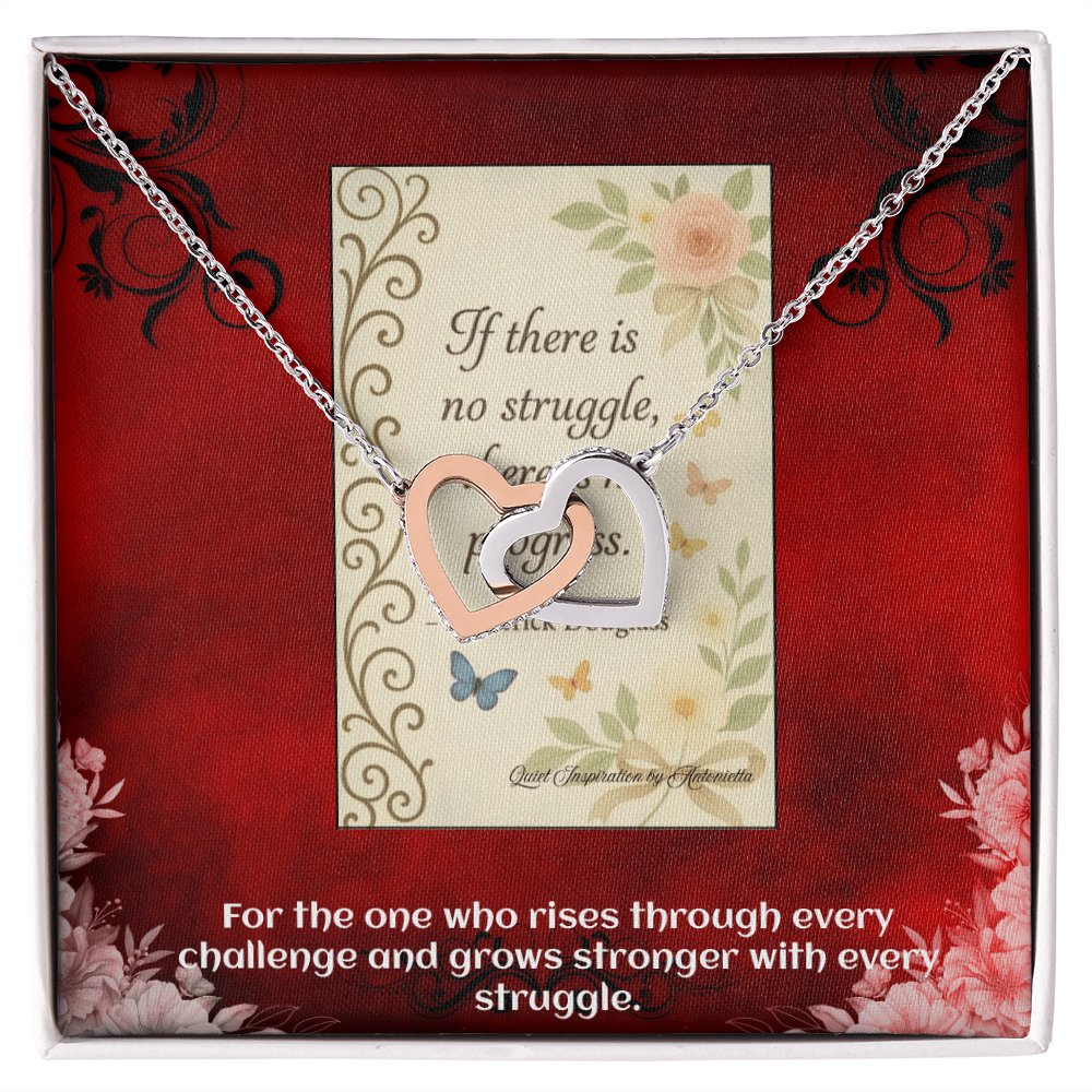 Inspirational “No Struggle, No Progress” Necklace – Motivational Gift for Strength, Resilience & Personal Growth