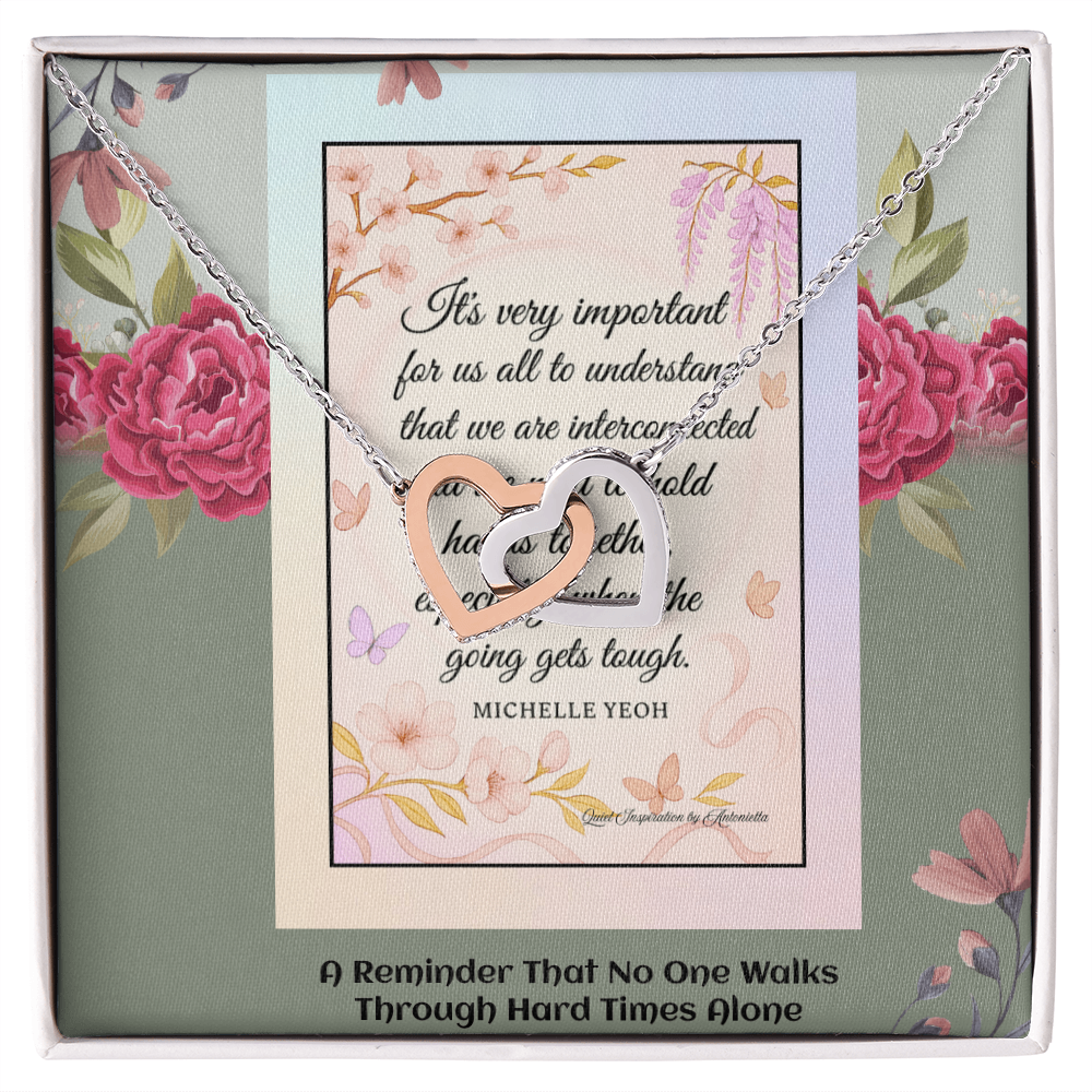 Inspirational Friendship Necklace Gift for Women – “We Are Interconnected” Motivational Jewelry | Encouragement & Support Gift for Best Friend, Sister, or Loved One
