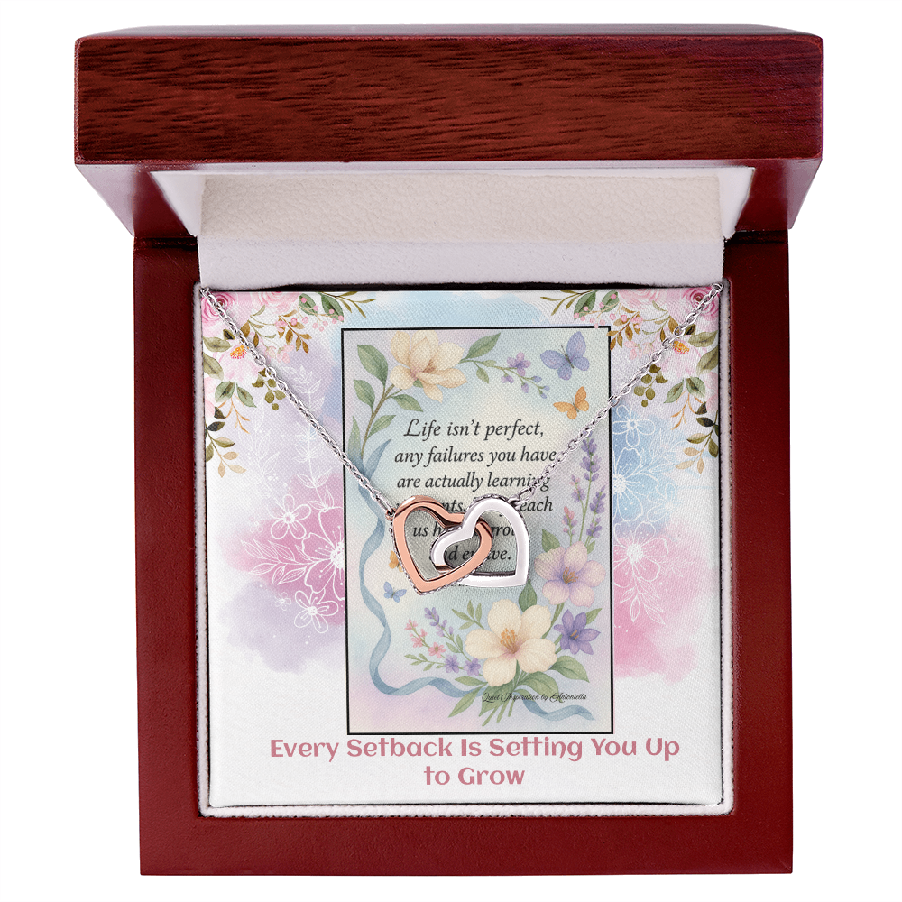 Inspirational Growth Quote Necklace Gift for Women – “Life Isn't Perfect” Encouragement Jewelry | Motivational Gift for Her