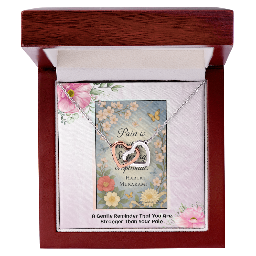Inspirational Healing Necklace Gift for Women – “Pain Is Inevitable, Suffering Is Optional” Motivational Jewelry | Encouragement Gift for Her