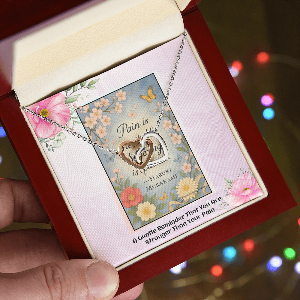 Inspirational Healing Necklace Gift for Women – “Pain Is Inevitable, Suffering Is Optional” Motivational Jewelry | Encouragement Gift for Her