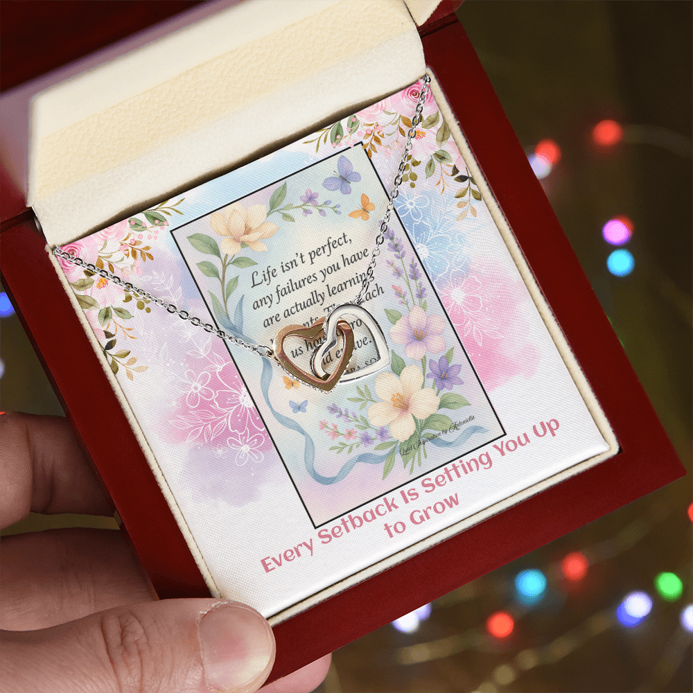 Inspirational Growth Quote Necklace Gift for Women – “Life Isn't Perfect” Encouragement Jewelry | Motivational Gift for Her