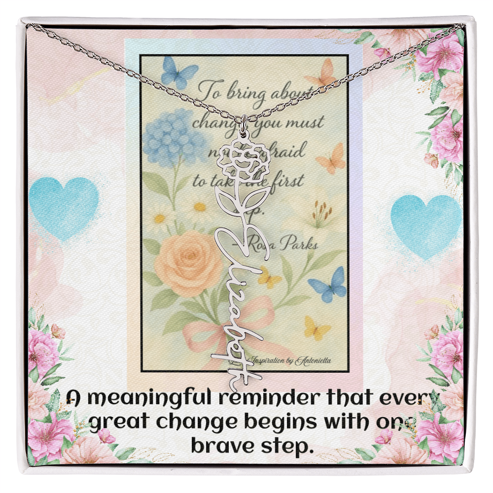 Inspirational Courage Necklace – Rosa Parks Quote  – Motivational Jewelry – Encouragement Gift for Women – Inspirational Quote Necklace
