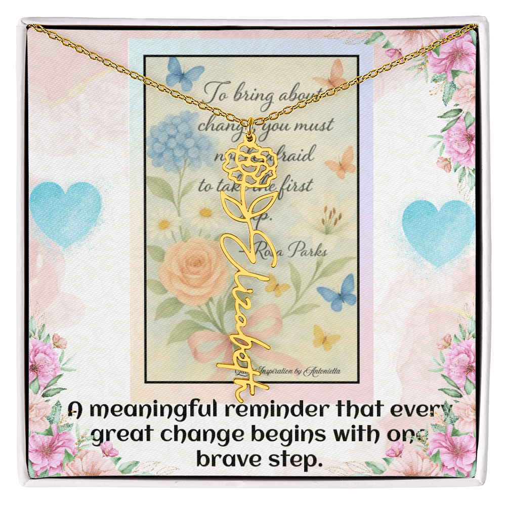 Inspirational Courage Necklace – Rosa Parks Quote  – Motivational Jewelry – Encouragement Gift for Women – Inspirational Quote Necklace