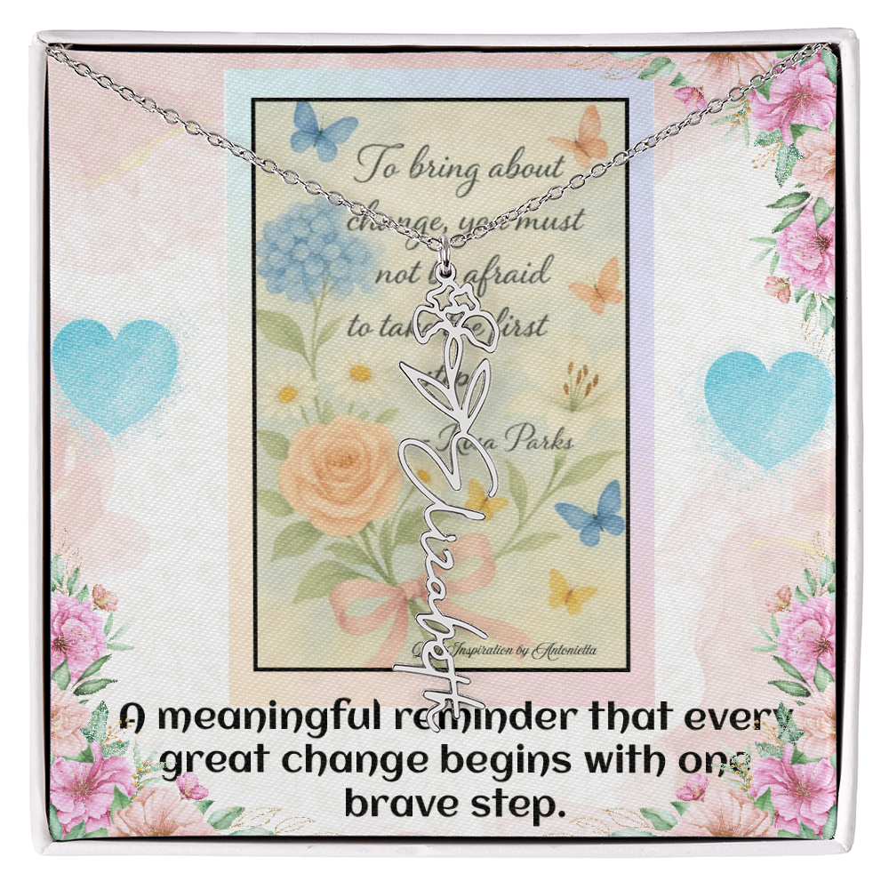 Inspirational Courage Necklace – Rosa Parks Quote  – Motivational Jewelry – Encouragement Gift for Women – Inspirational Quote Necklace