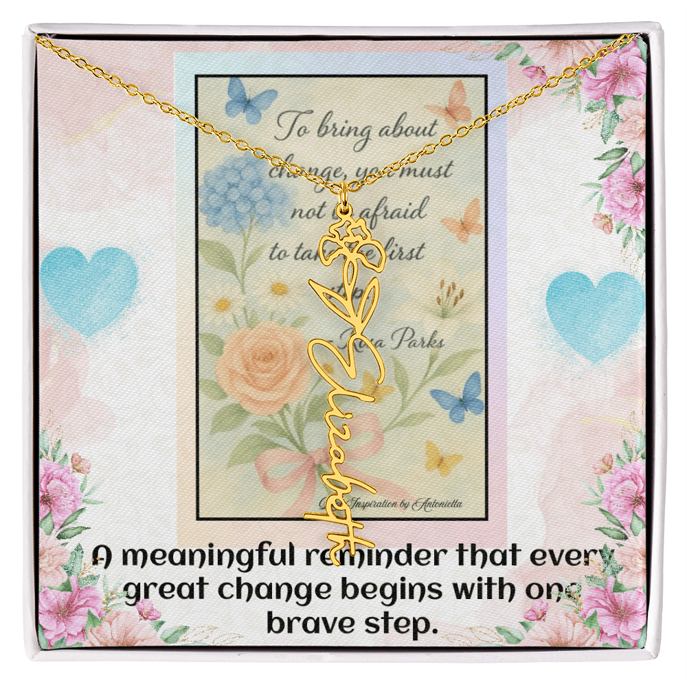 Inspirational Courage Necklace – Rosa Parks Quote  – Motivational Jewelry – Encouragement Gift for Women – Inspirational Quote Necklace
