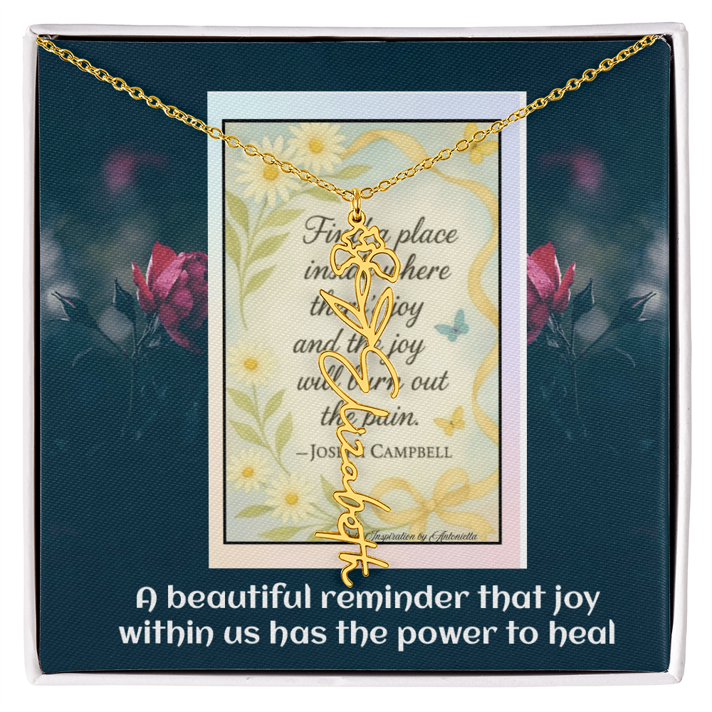 Inspirational Joy Necklace – Joseph Campbell Quote  – Encouragement Gift for Women – Motivational Jewelry – Inspirational Quote Necklace