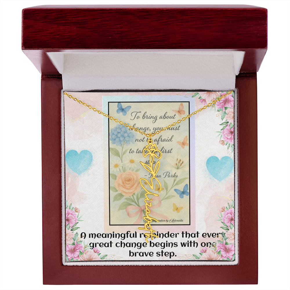 Inspirational Courage Necklace – Rosa Parks Quote  – Motivational Jewelry – Encouragement Gift for Women – Inspirational Quote Necklace
