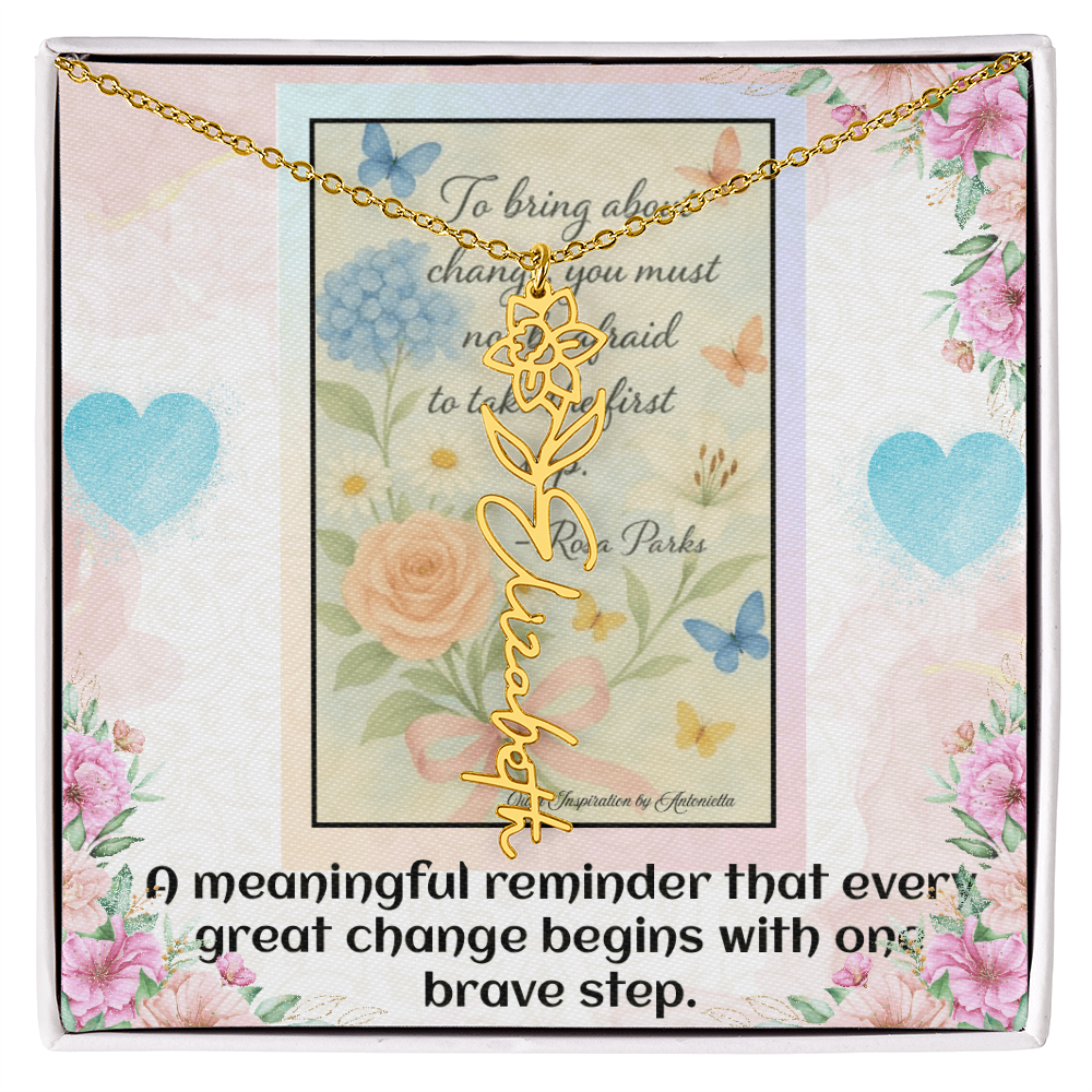 Inspirational Courage Necklace – Rosa Parks Quote  – Motivational Jewelry – Encouragement Gift for Women – Inspirational Quote Necklace