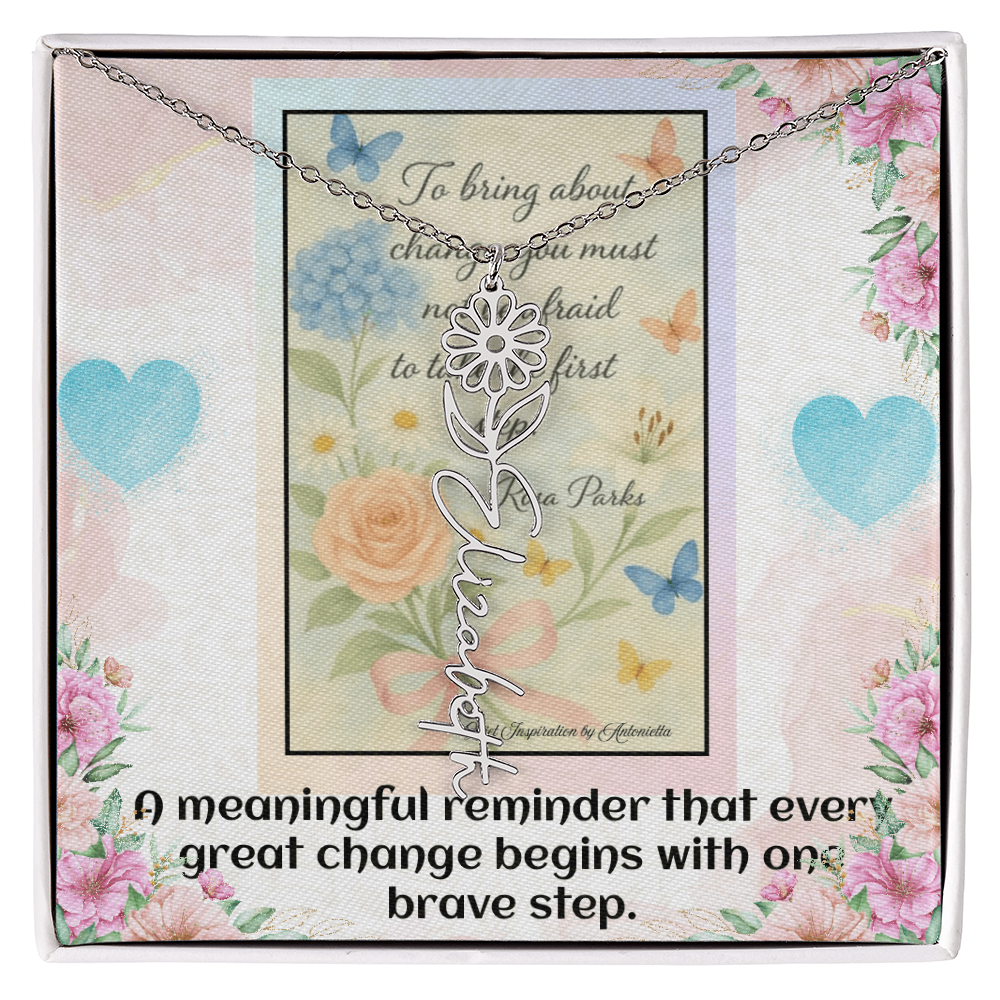 Inspirational Courage Necklace – Rosa Parks Quote  – Motivational Jewelry – Encouragement Gift for Women – Inspirational Quote Necklace