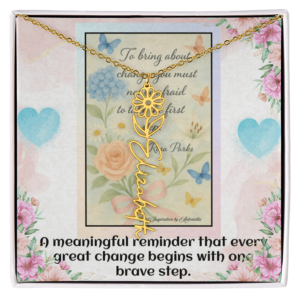 Inspirational Courage Necklace – Rosa Parks Quote  – Motivational Jewelry – Encouragement Gift for Women – Inspirational Quote Necklace