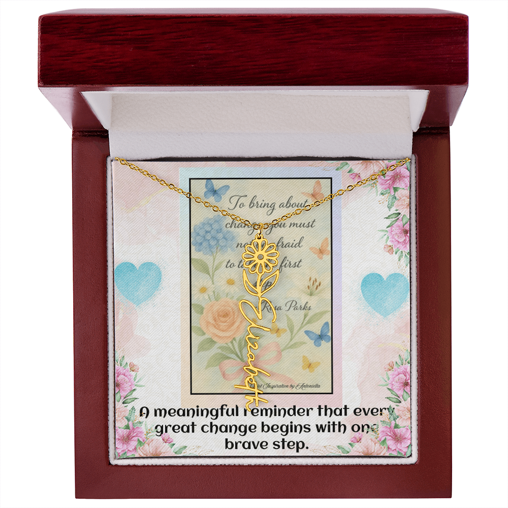 Inspirational Courage Necklace – Rosa Parks Quote  – Motivational Jewelry – Encouragement Gift for Women – Inspirational Quote Necklace