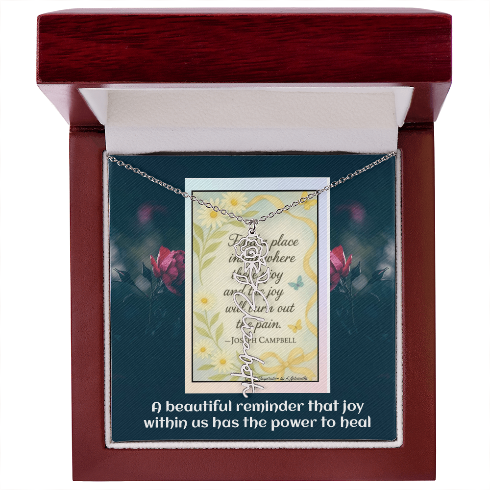 Inspirational Joy Necklace – Joseph Campbell Quote  – Encouragement Gift for Women – Motivational Jewelry – Inspirational Quote Necklace