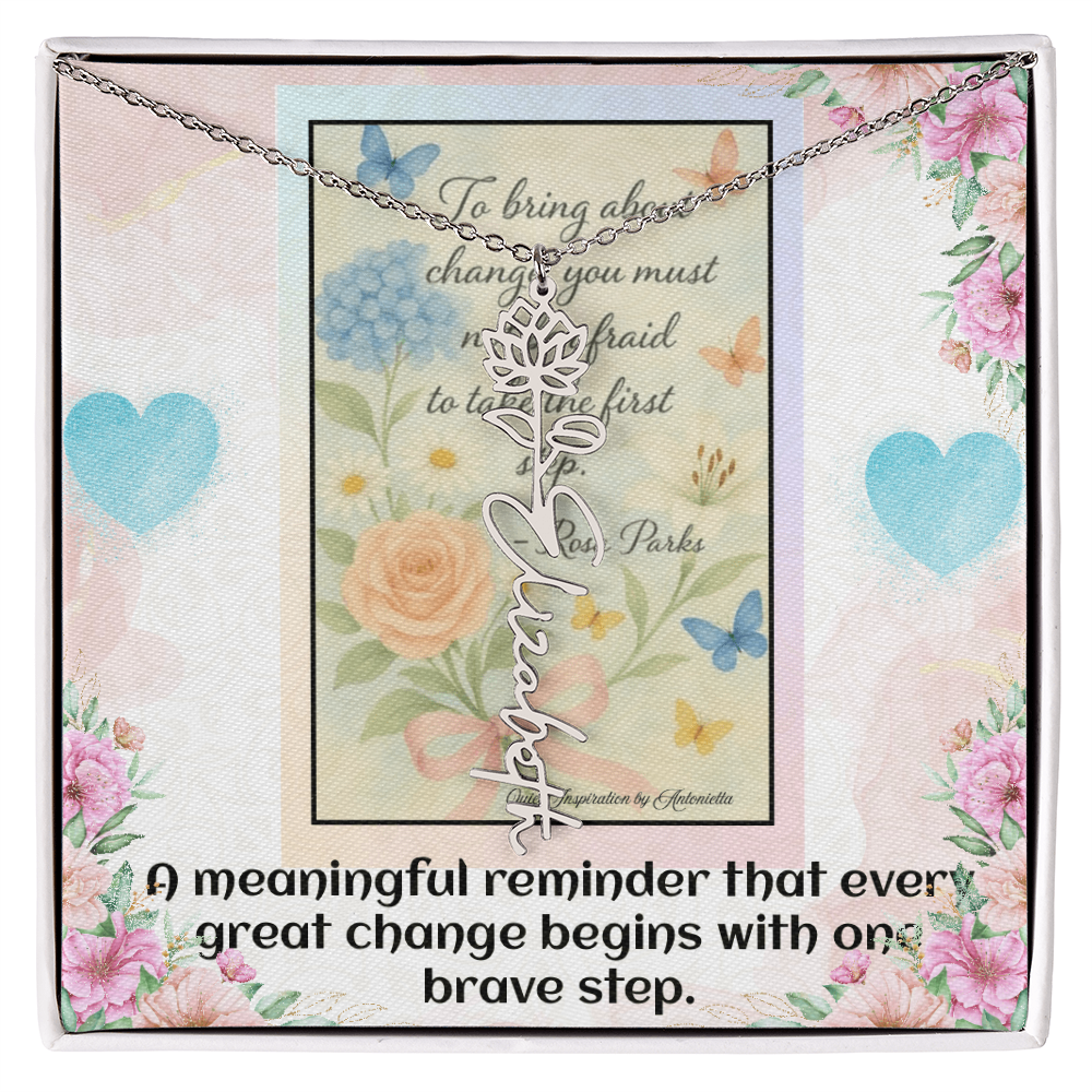 Inspirational Courage Necklace – Rosa Parks Quote  – Motivational Jewelry – Encouragement Gift for Women – Inspirational Quote Necklace