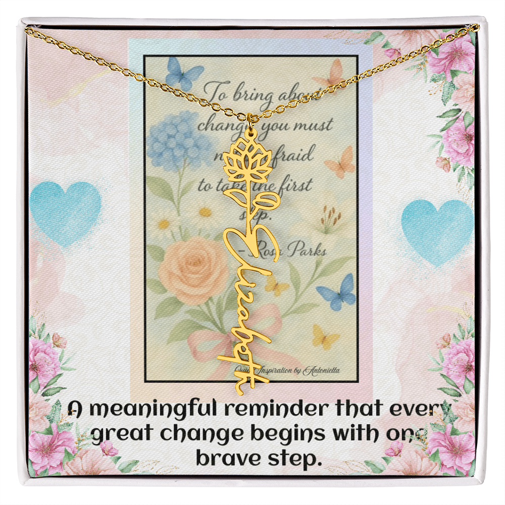 Inspirational Courage Necklace – Rosa Parks Quote  – Motivational Jewelry – Encouragement Gift for Women – Inspirational Quote Necklace